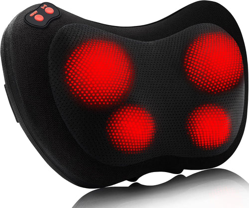 Back Massager with Heat,Shiatsu Pillow for Body Pain Relief | Deep Kneading Massager for Neck,Shoulder,Foot&Lower Back,Body Muscle Relaxation,Gifts for Women/Mom/Dad,Fathers Day Dad Gifts